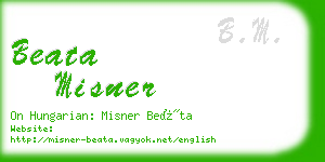 beata misner business card